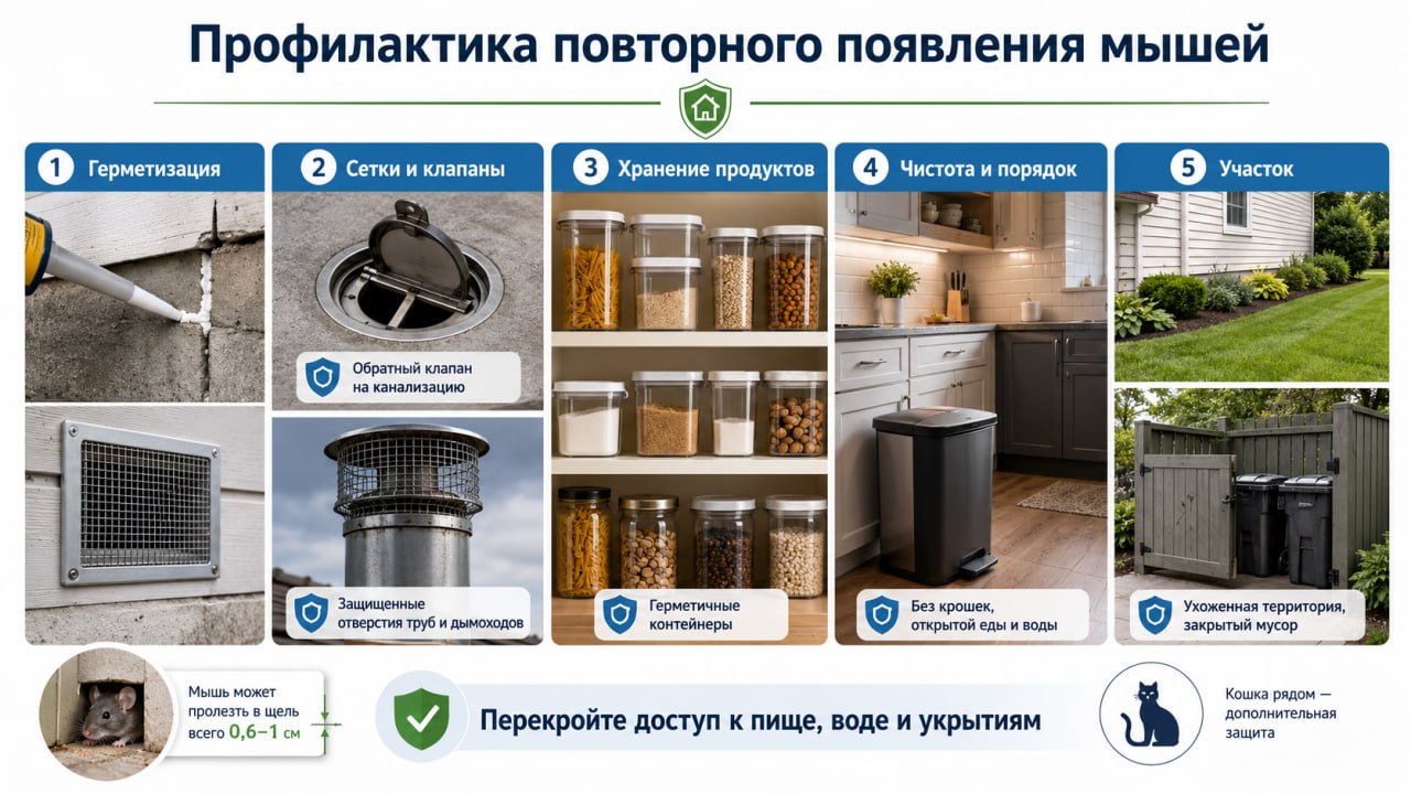 Профилактика повторного появления: герметизация, порядок и хранение продуктов